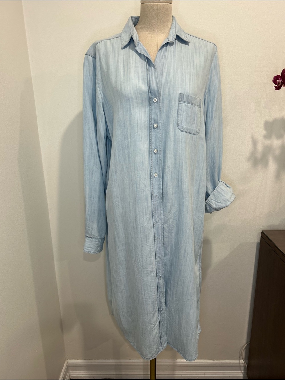 GRAYSON BY FRANK & EILEEN - The Hero Long Sleeve Button-Down Midi Dress Size 02